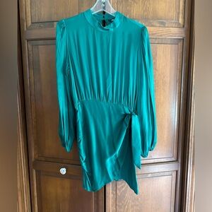 Zara Silk Tie Dress, Green